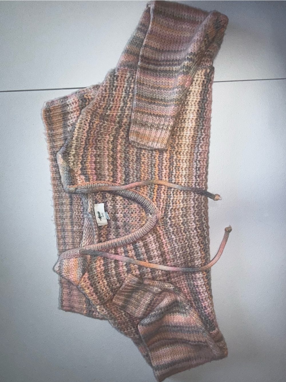 Aerie Space Dye Oversized Hooded Sweater Size Small Wool Blend Cozy Knit pastel - Picture 3 of 11